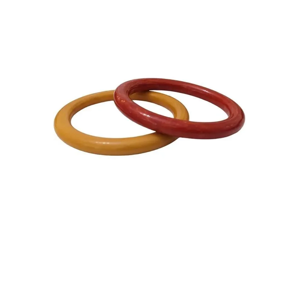 Vintage Marbled Yellow & Red Bakelite Bangle‎ Bracelet Jewelry - Picture 2 of 4